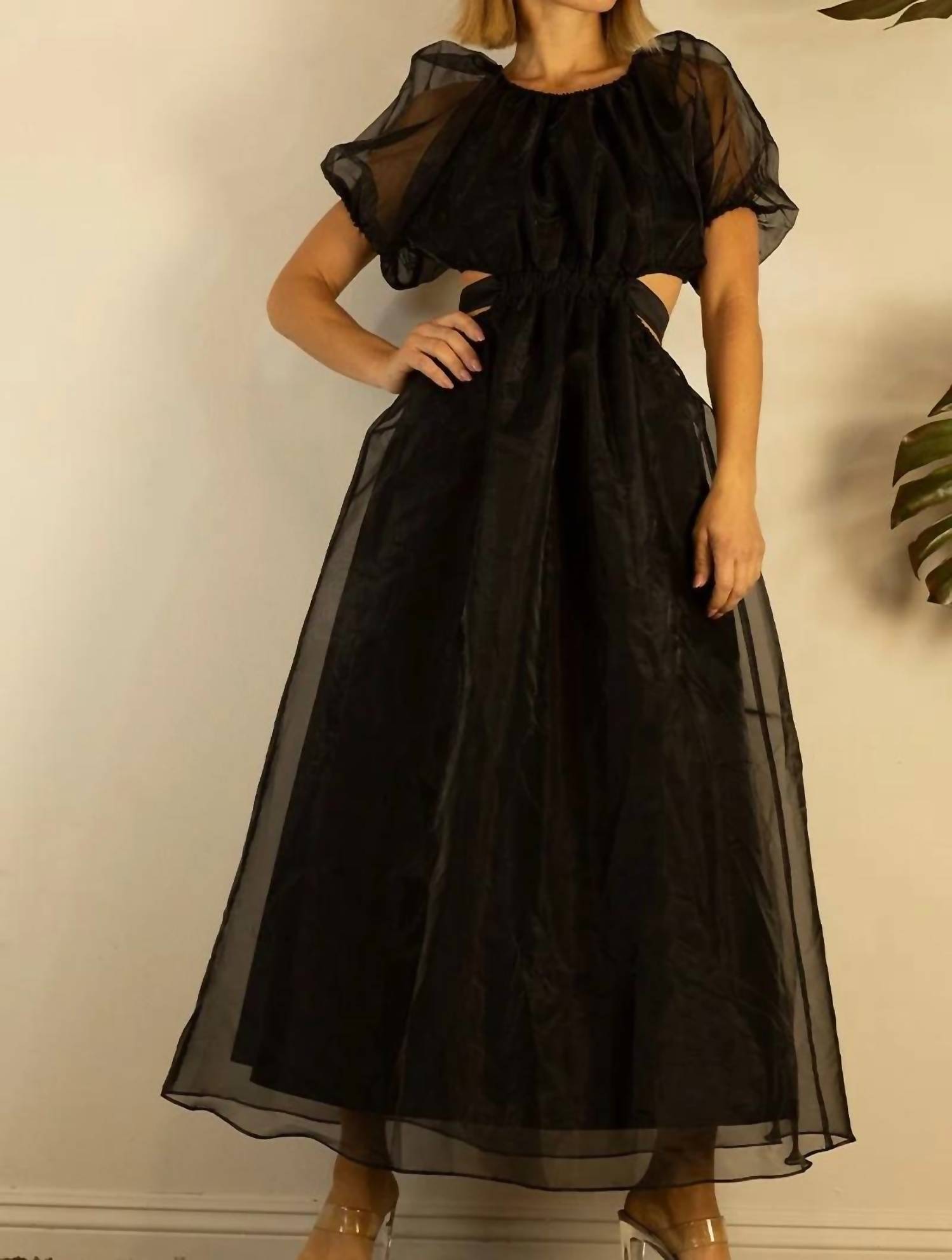 Mulla - Organza Puff Sleeve Long Dress