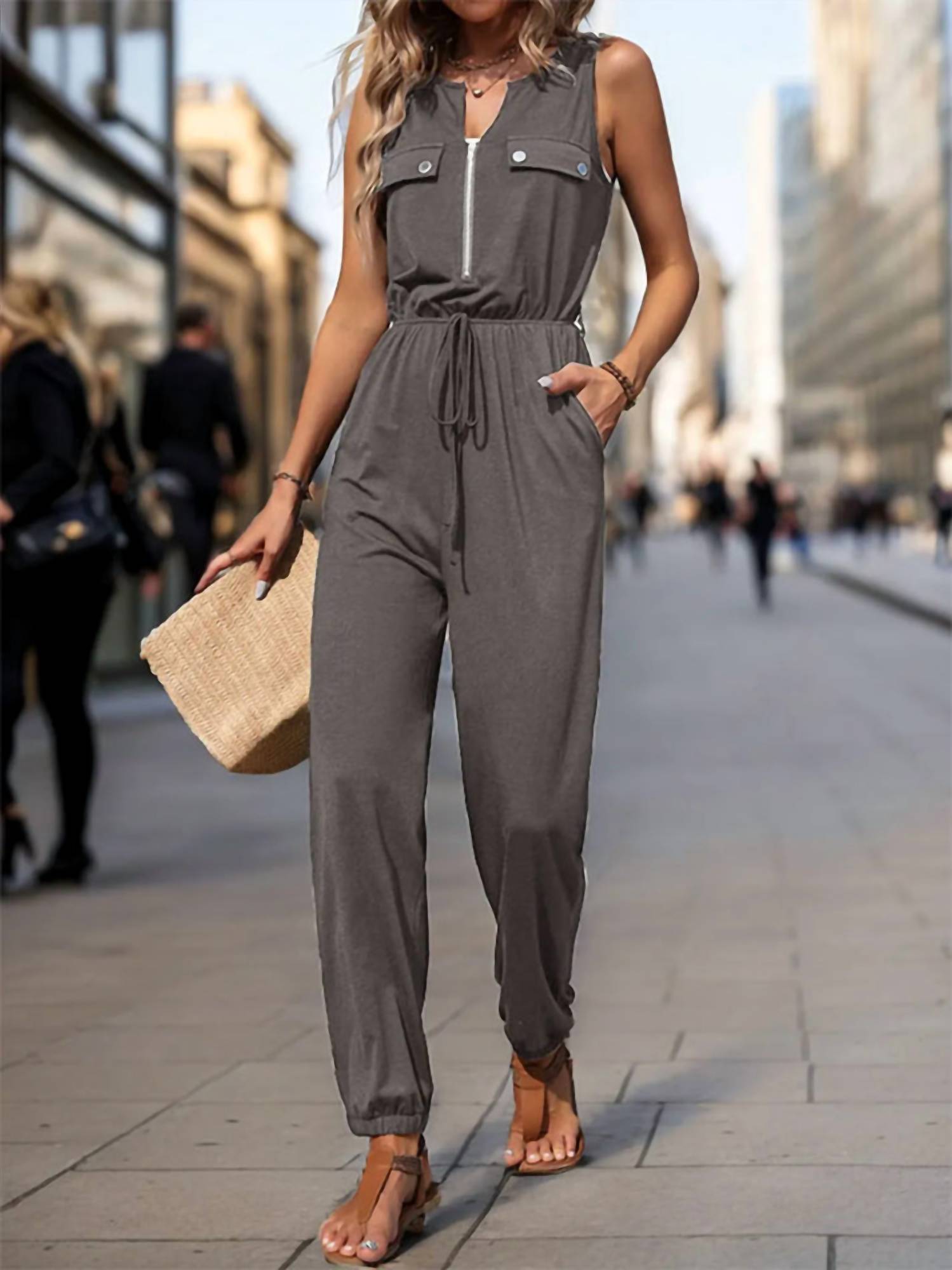 Lovesoft - Sleeveless Jogger Jumpsuit