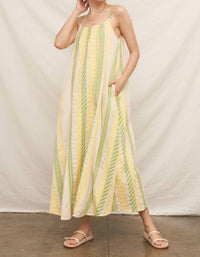 En Creme - Neon Embroidered Cami Maxi Dress