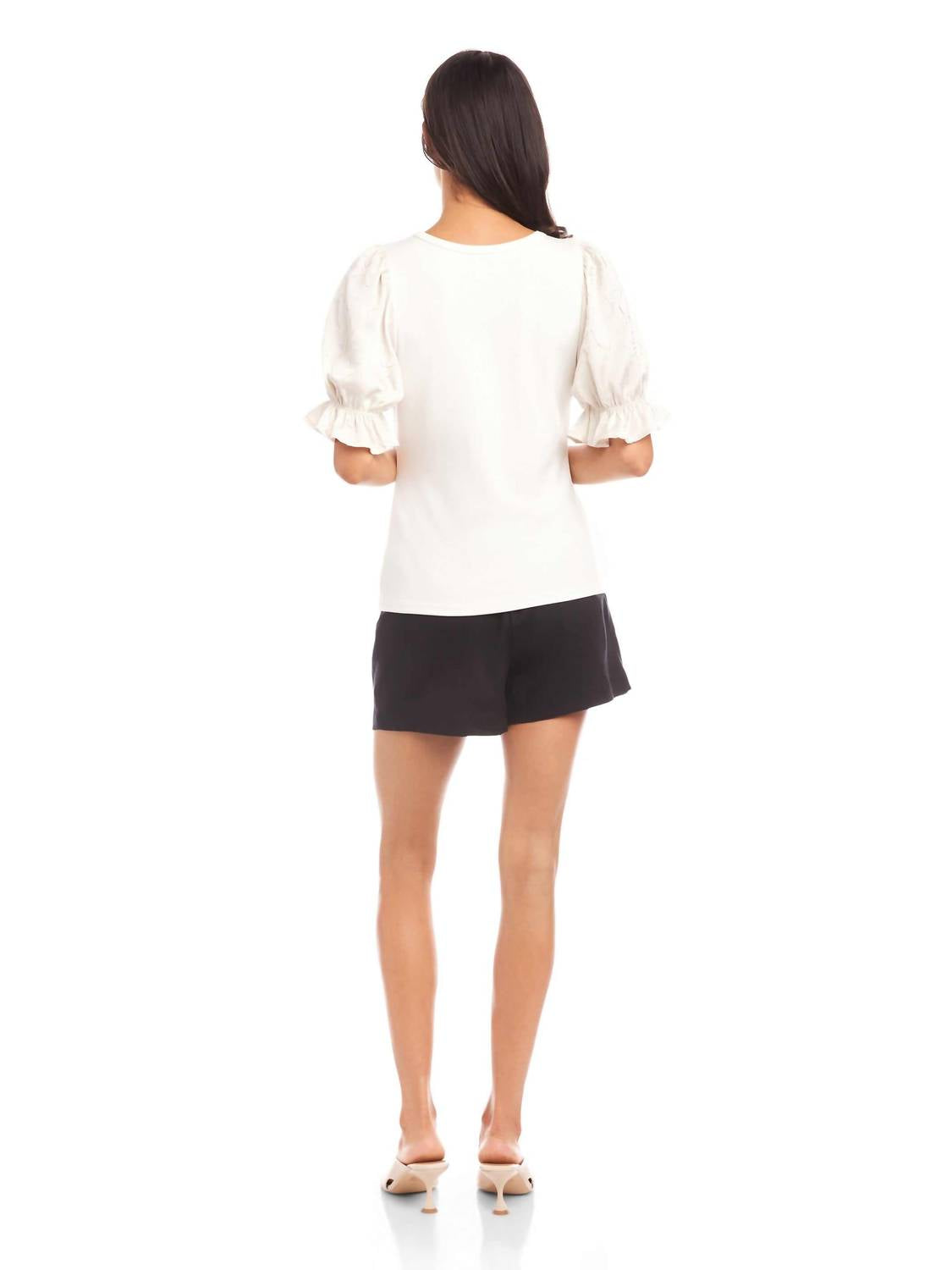 Fifteen Twenty - Tamra Contrast Poof Sleeve Top