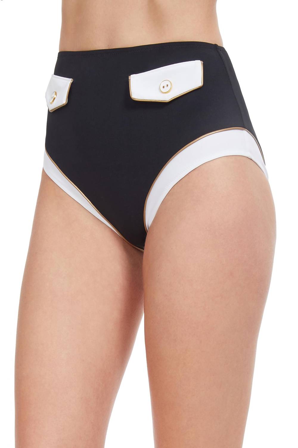 Gottex Standard High Class Side Tie Skirte Swim Bottom in black - women's swimwear - detail view