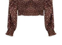 Katie J NYC Girl's Floral Chloe Top in chocolate - kids' blouse
