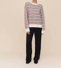 Bella Dahl Striped Crew Neck Sweater in frosty stripe - women's sweater - view 4