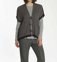 Label+Thread - Women's Boxy Slub Capelet Cardigan