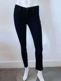 AG Jeans Prima Cigarette Corduroy Pants in super black - women's jeans - detail view