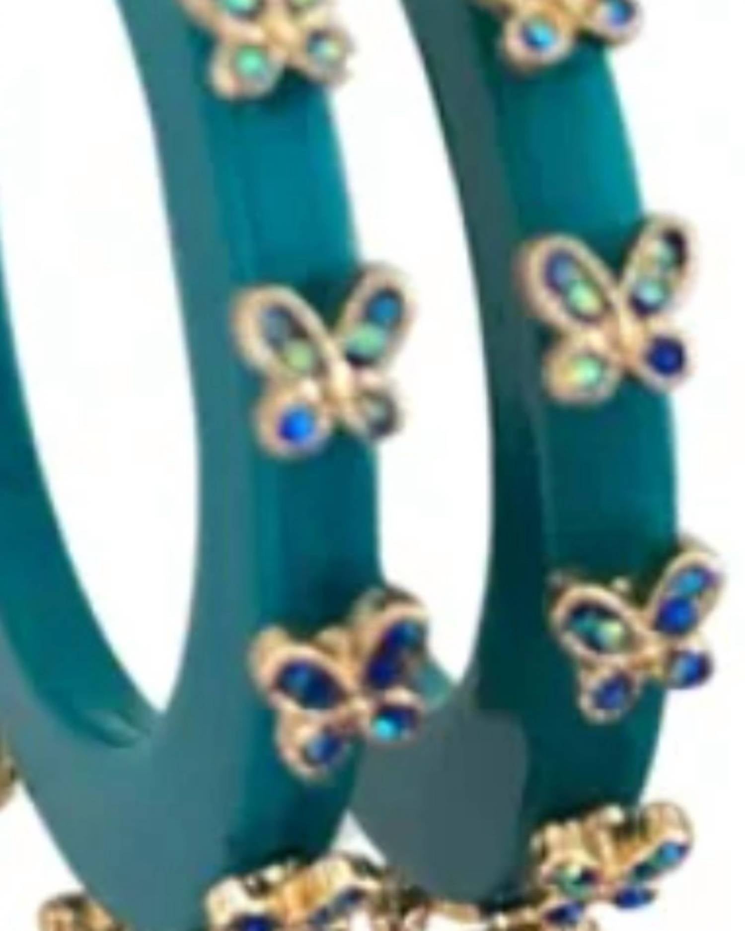 Smith & Co - Women's City Girl Butterfly Jewel Large Hoop Earrings