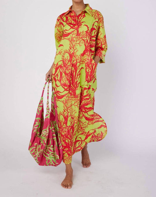 Modaposa - Gabriella Coral Print Maxi Dress