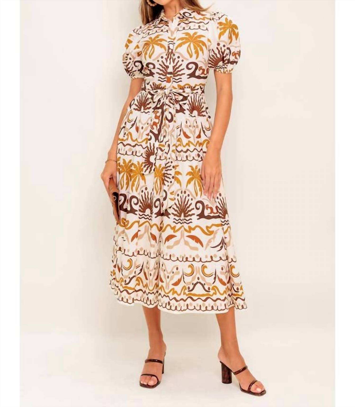 Flying Tomato - Tropicana Sunset Woven Midi Dress