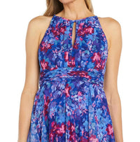 R&M Richards - Long Floral Printed Chiffon Daytime Dress
