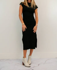 Cloud Ten - Side Slit Midi Knit Dress