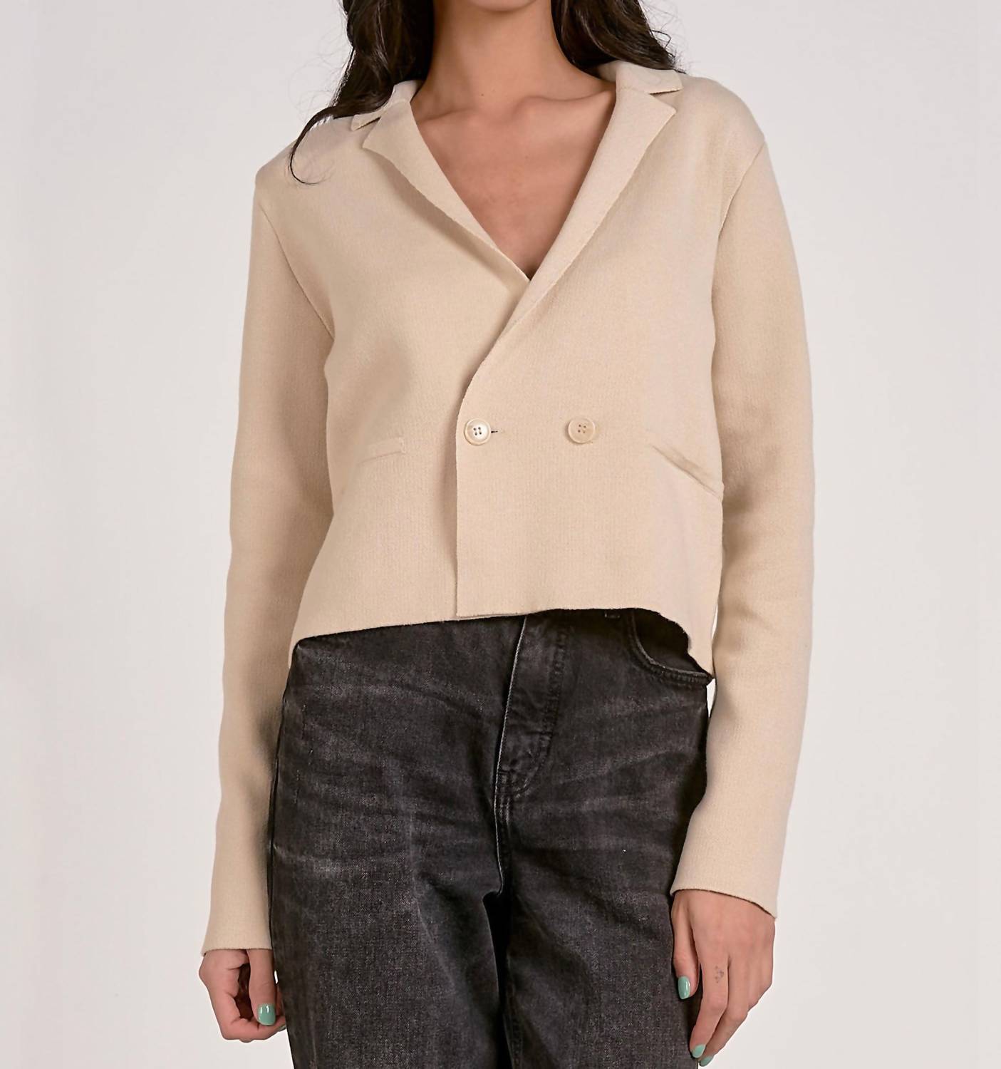 Elan - Sweater Jacket With Lapel