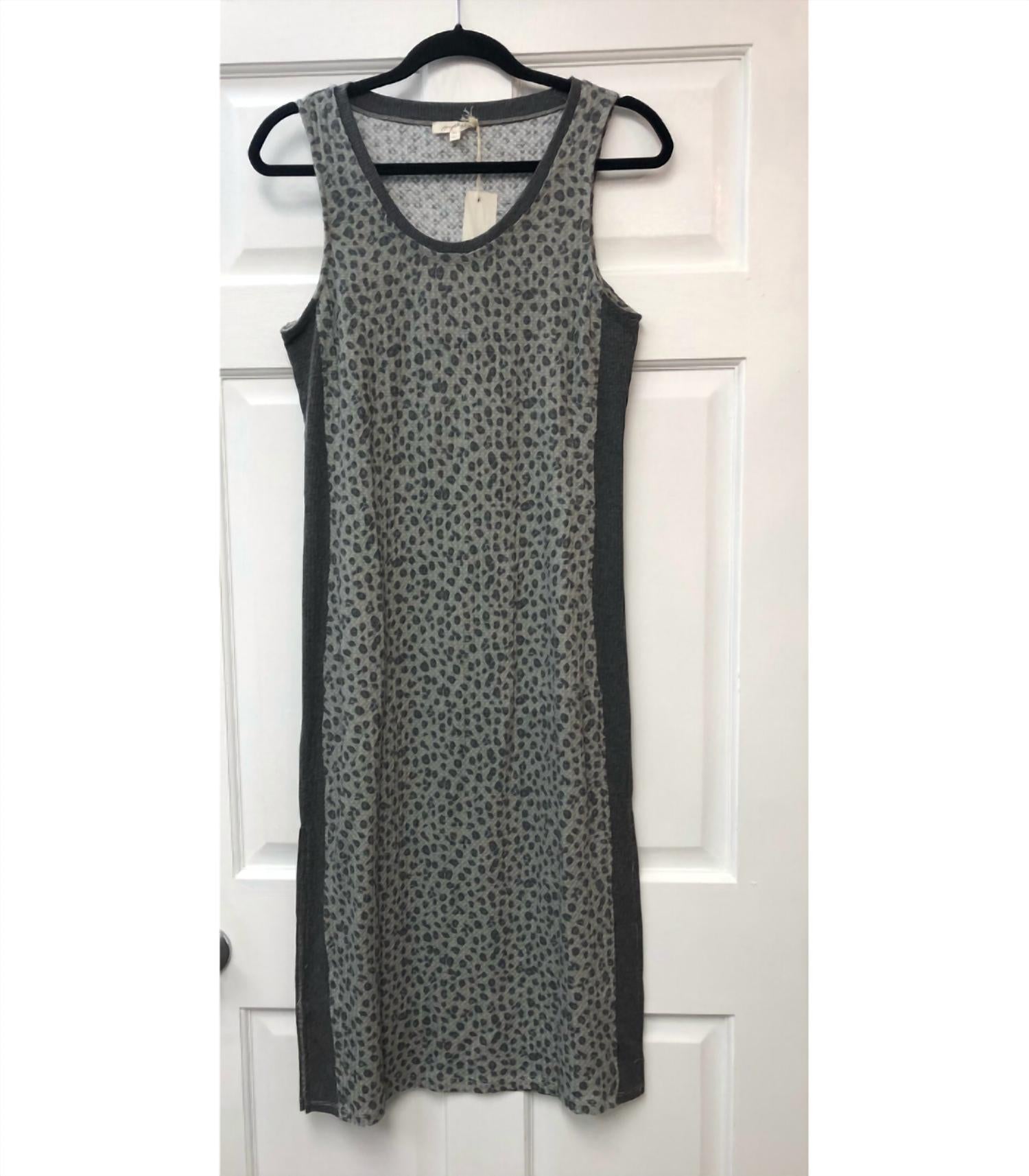 Mystree - Women's Leopard Thermal Tank Midi Dress
