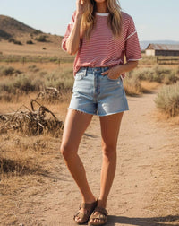 Sewn And Seen - Striped Oversized Knit Top