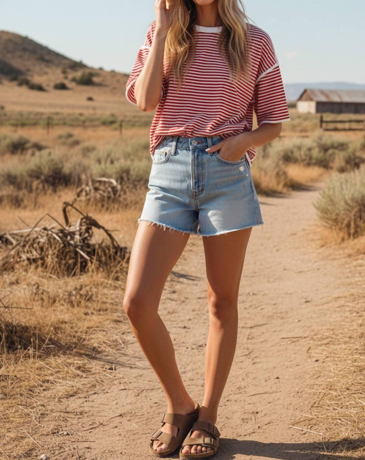 Sewn And Seen - Striped Oversized Knit Top