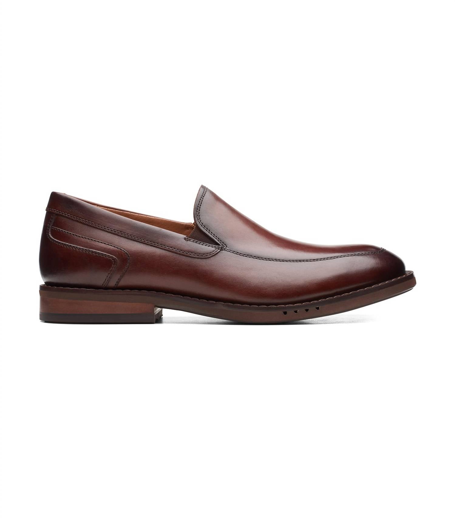 Clarks Men's Un Hugh Step Shoe in brown leather - men's loafer