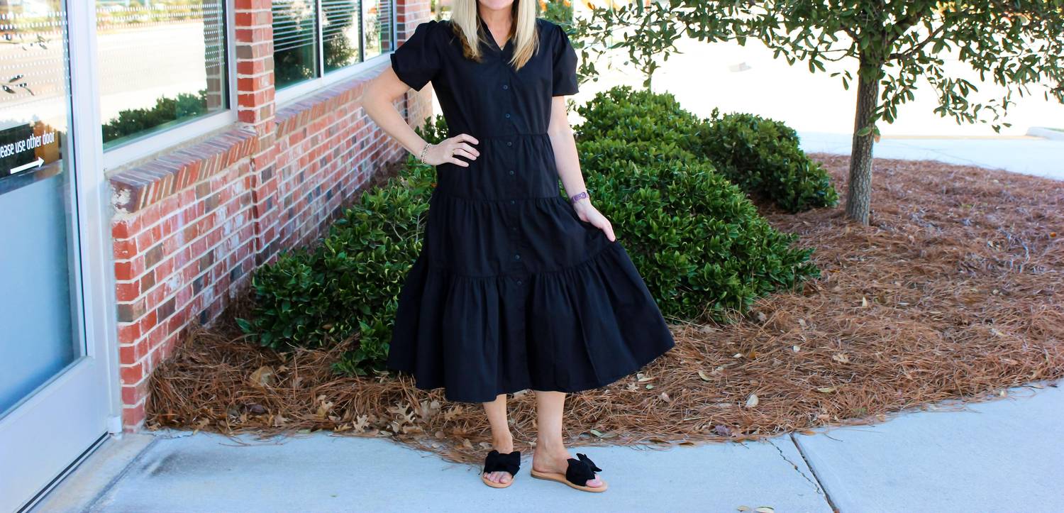 Charlie B - Women's Button Down Tiered Dress