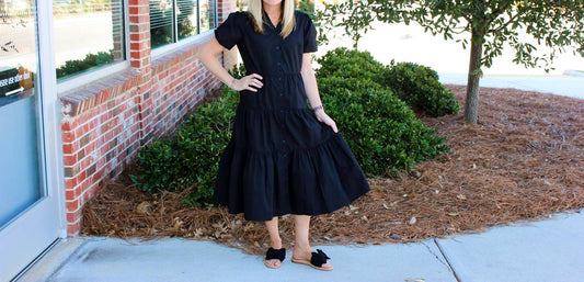 Charlie B - Women's Button Down Tiered Dress