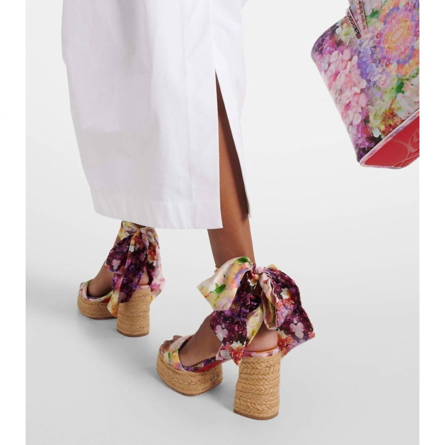 Christian Louboutin - Women's Mariza Du Desert Floral Satin Sandals