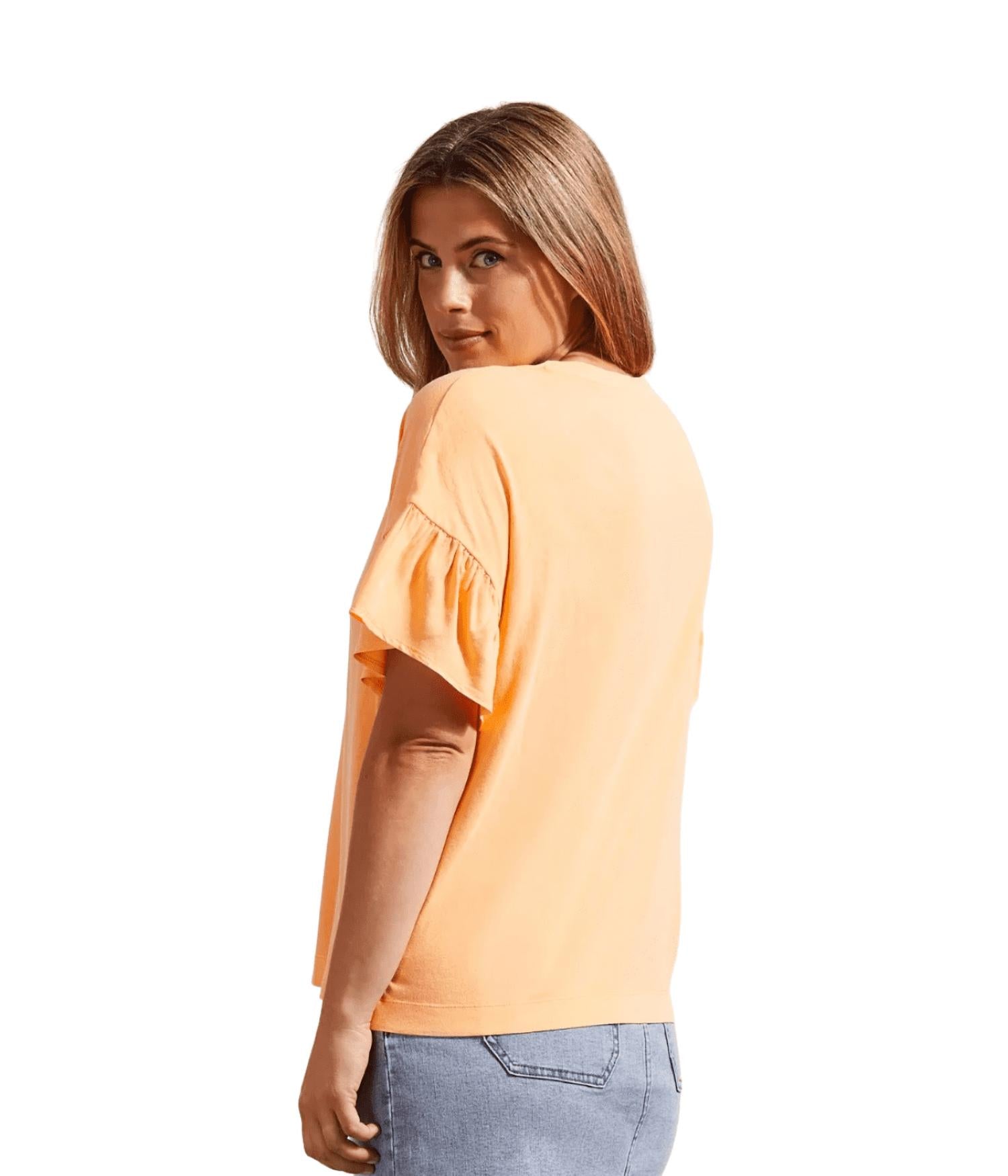 Tribal - Crew Neck Drop Shoulder with Frill Tee