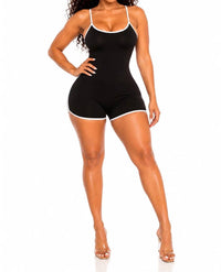 Jnk - Easy Does It Spaghetti Strap Dolphin Trim Short Romper