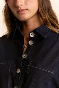 Davi & Dani - Denim Shirt Relaxed Pant Set
