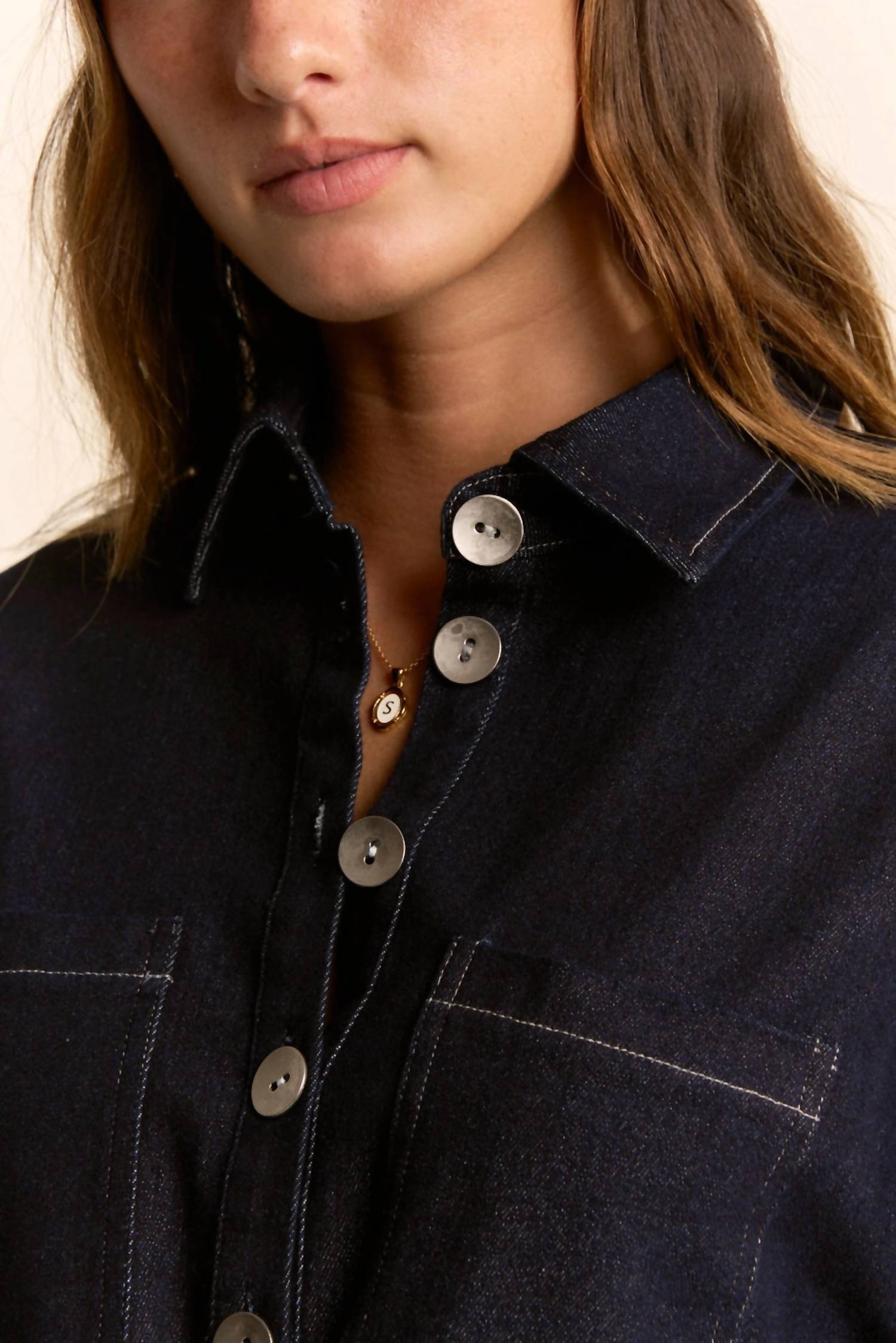 Davi & Dani - Denim Shirt Relaxed Pant Set