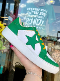 Maker's Unisex Game Day Sneakers in green yellow - women's sneaker - detail view