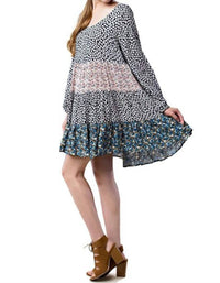 Kori - Mixed Print Tie Back Dress