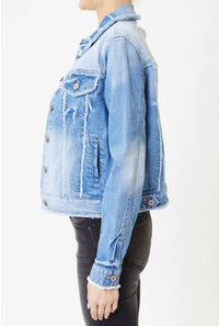 Kancan - Taylor Frayed Seam Denim Jacket