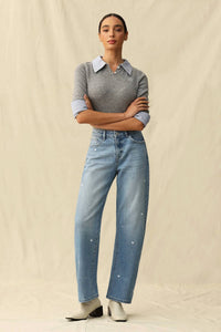 Bayeas - Flora Mid Rise Barrel Jeans