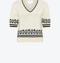 Molli - Jacquard V-neck Top