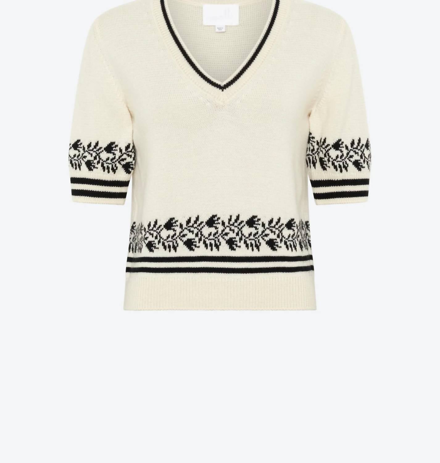 Molli - Jacquard V-neck Top