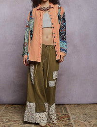 POL Balloon Sleeve Collar Shirt in coral - women's shirt - view 5
