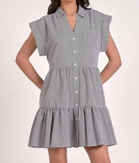 Elan - Cap Sleeve Button Down Dress