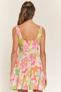 In The Beginning - Flirty Florals Mini Dress