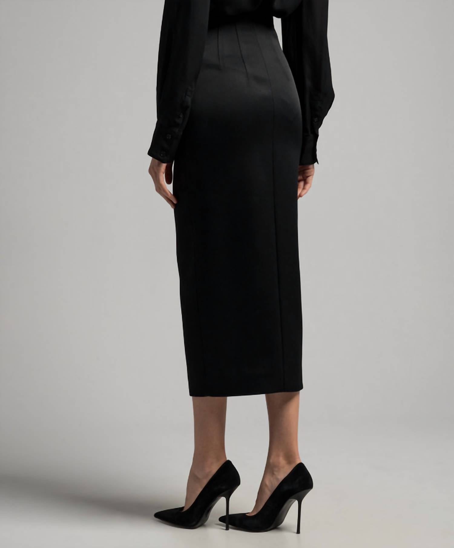 Khaite Ruddy Pencil Skirt in black - women's skirt - detail view
