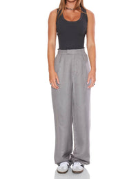 WithBlack Lewis Ribbed Tank in charcoal grey - women's tank top