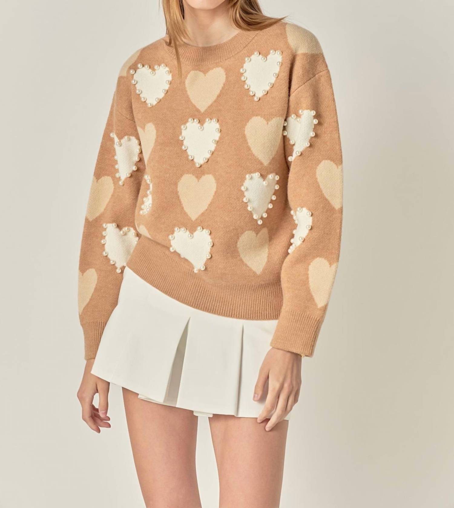 English Factory - Dolly Heart And Pearl Sweater