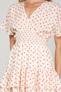 She + Sky - Sweetheart Smocked Mini Dress