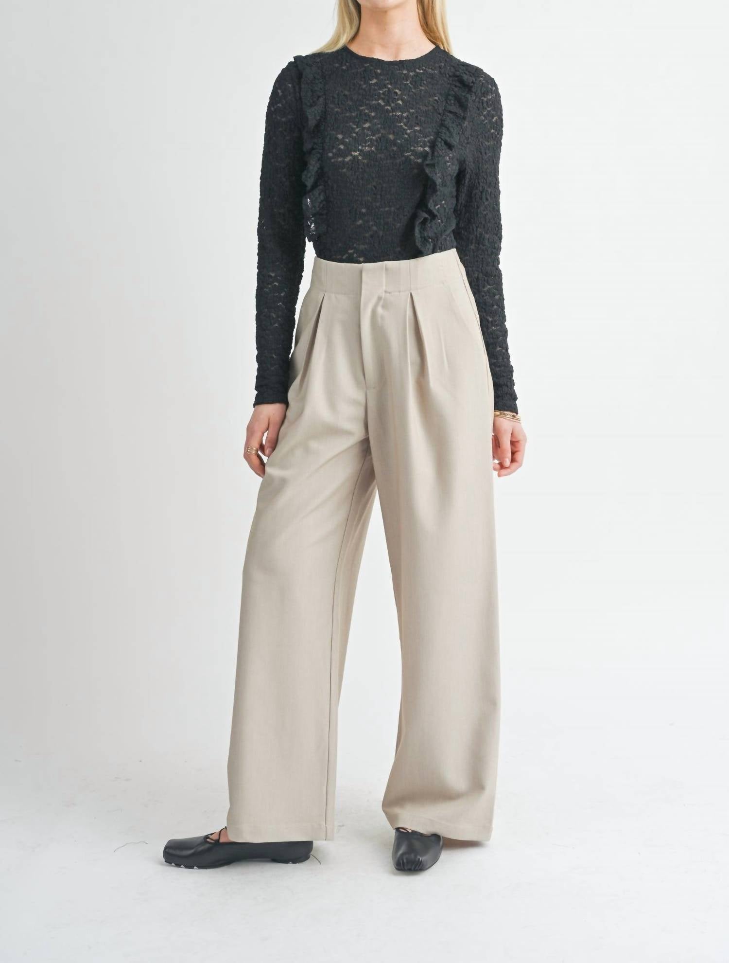 Sage The Label - Take Action Pleated Wide Leg Trouser
