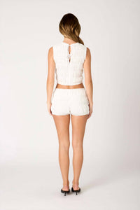 NIA Storm Eyelet Top in white - women's shirt - detail view
