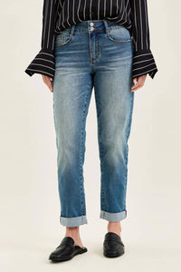 Judy Blue - Cool Denim With Cross Back Belt Loop Boyfriend Jeans
