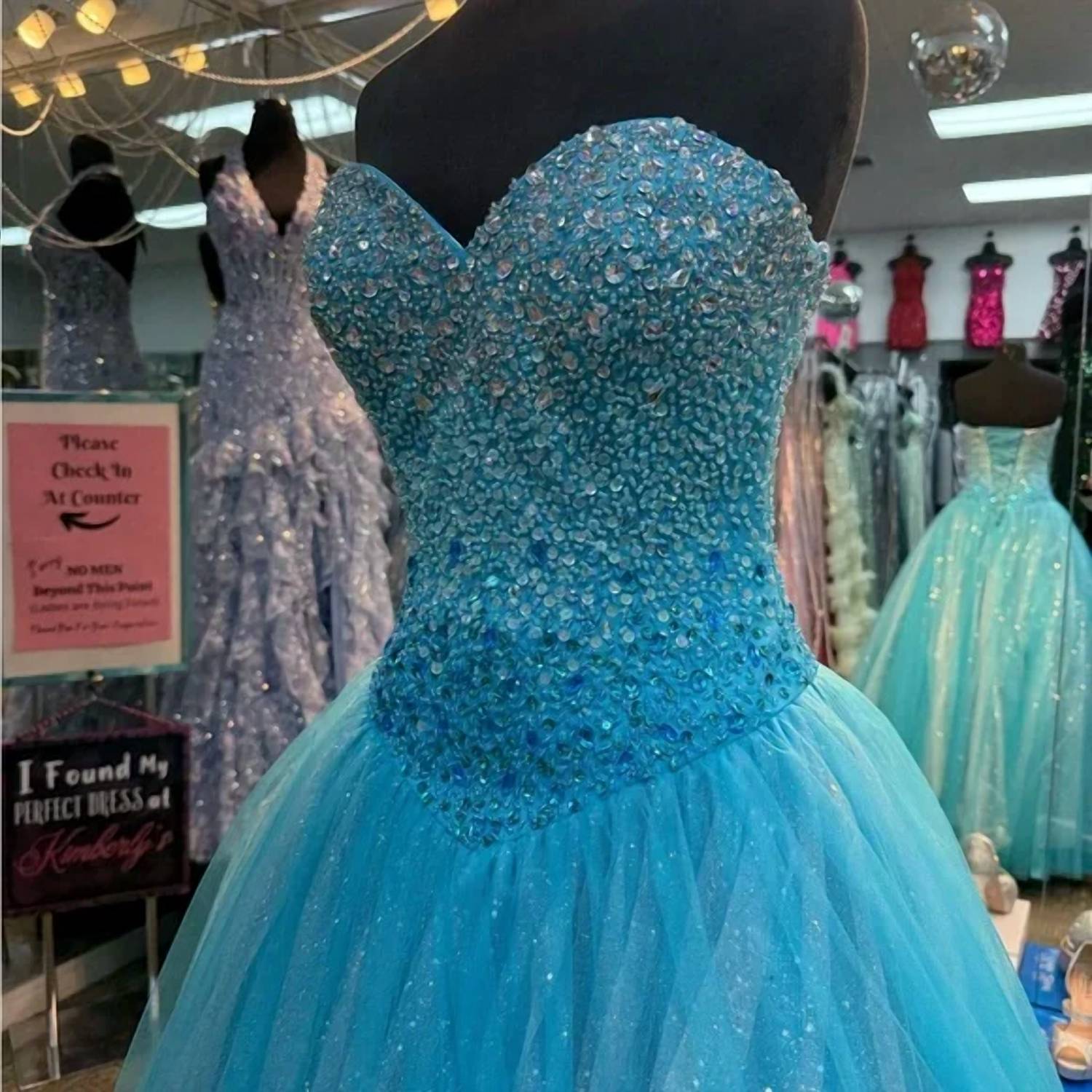 Karishma Creations Women's Prom Dress in turquoise - women's dress - alternate view