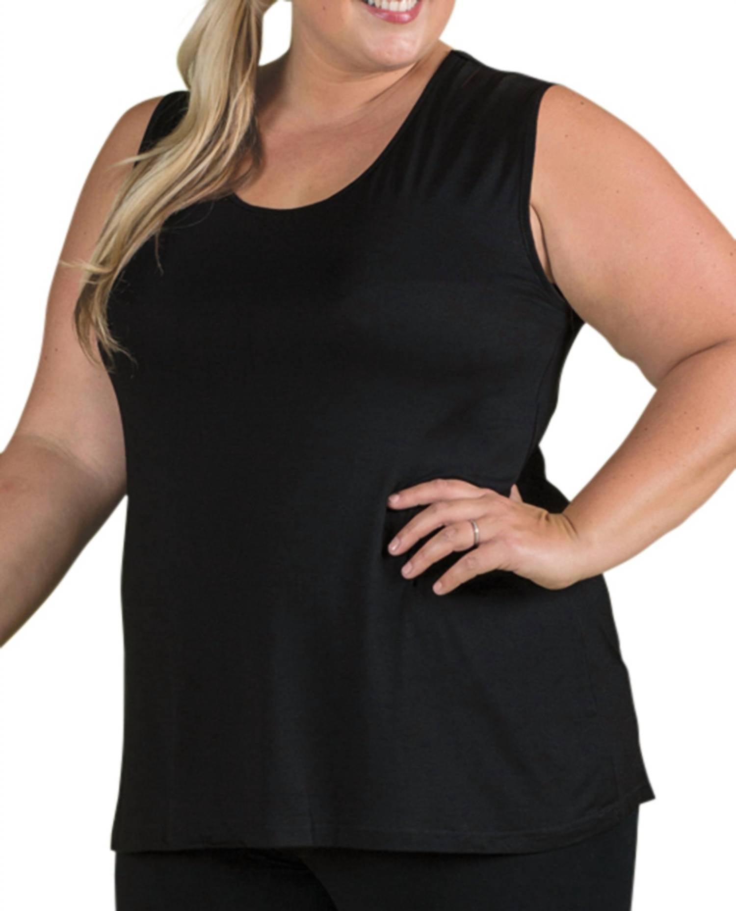 On The Plus Side - Sleeveless Layering Tank Top - Plus