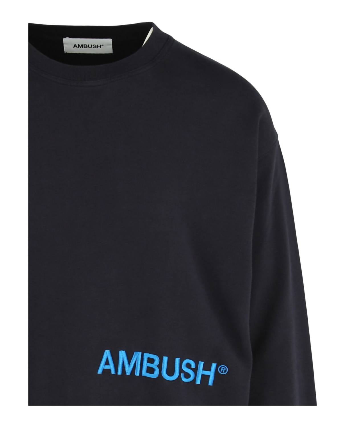 Ambush Men's Embroidered Logo Sweatshirt in navy blue - men's shirt - alternate view