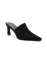 BEAST FASHION Women's Abbie Heeled Mule Sandal in black - women's shoe