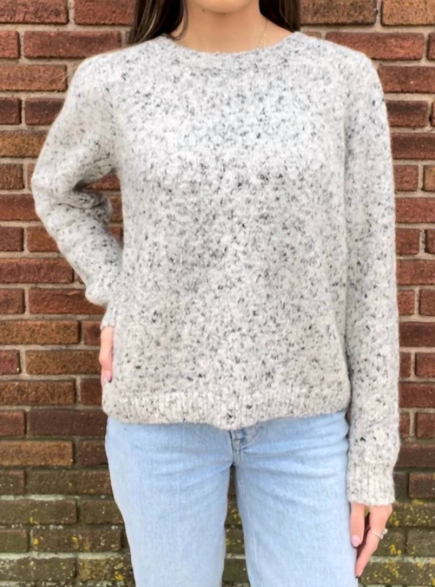 Swtr - Alpaca & Cotton Blend Marled Crew Neck Sweater