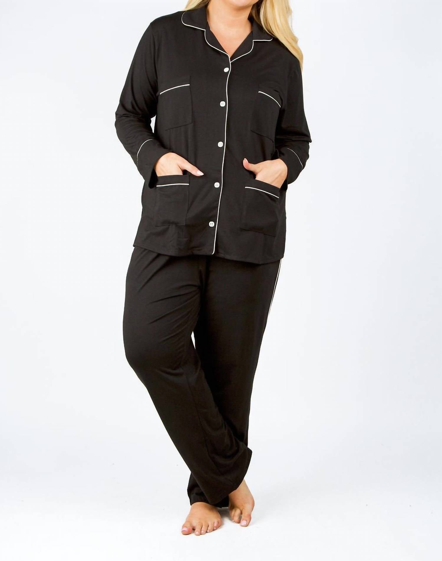 Isayes - Four Pocket Cotton Pajamas - Plus Size
