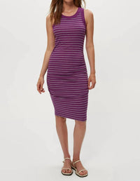 Michael Stars - Demi Ruched Striped Midi Dress