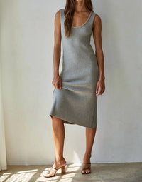 By Together Heidi Midi Dress in grey - women's dress - alternate view